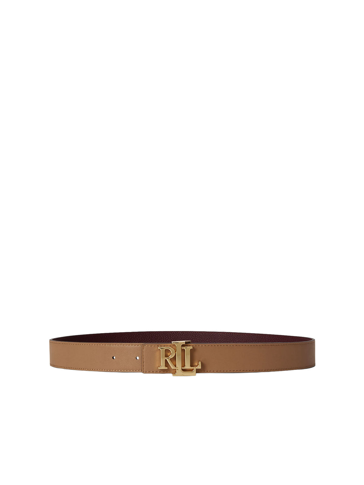 Lauren Ralph Lauren Cintura reversibile in pelle martellata Bordeaux