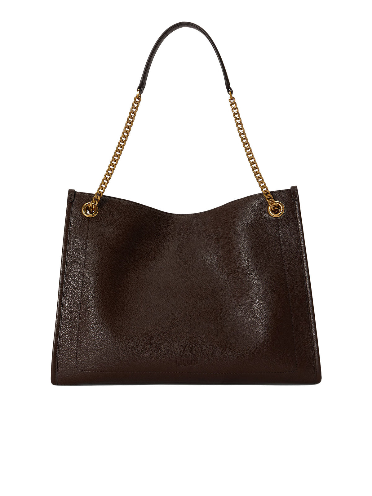 Lauren Ralph Lauren Borsa tote Bradley large in pelle martellata Marrone