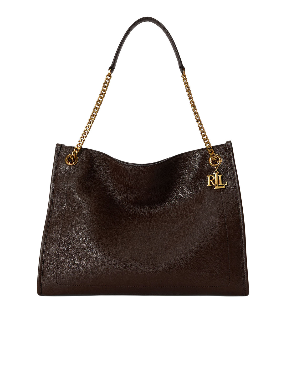 Lauren Ralph Lauren Borsa tote Bradley large in pelle martellata Marrone