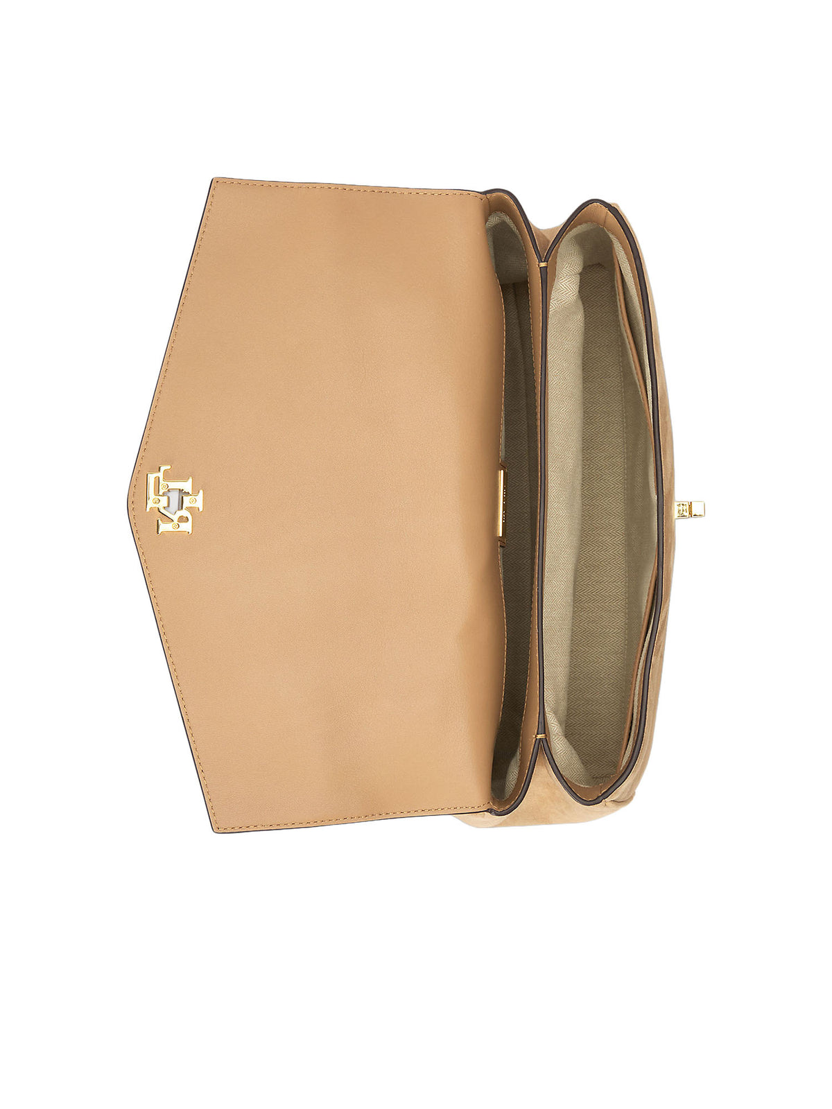 Lauren Ralph Lauren Borsa a mano Farrah media in suede Marrone