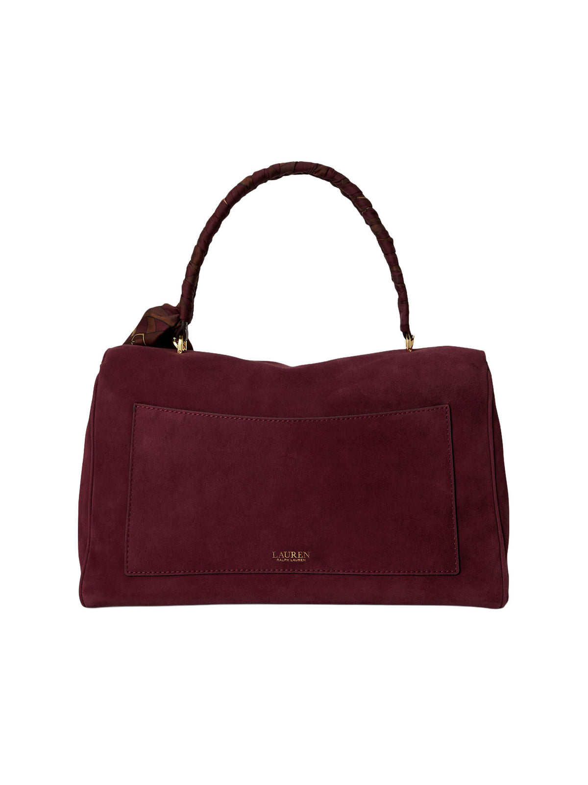 Lauren Ralph Lauren Borsa a mano Farrah media in suede Bordeaux