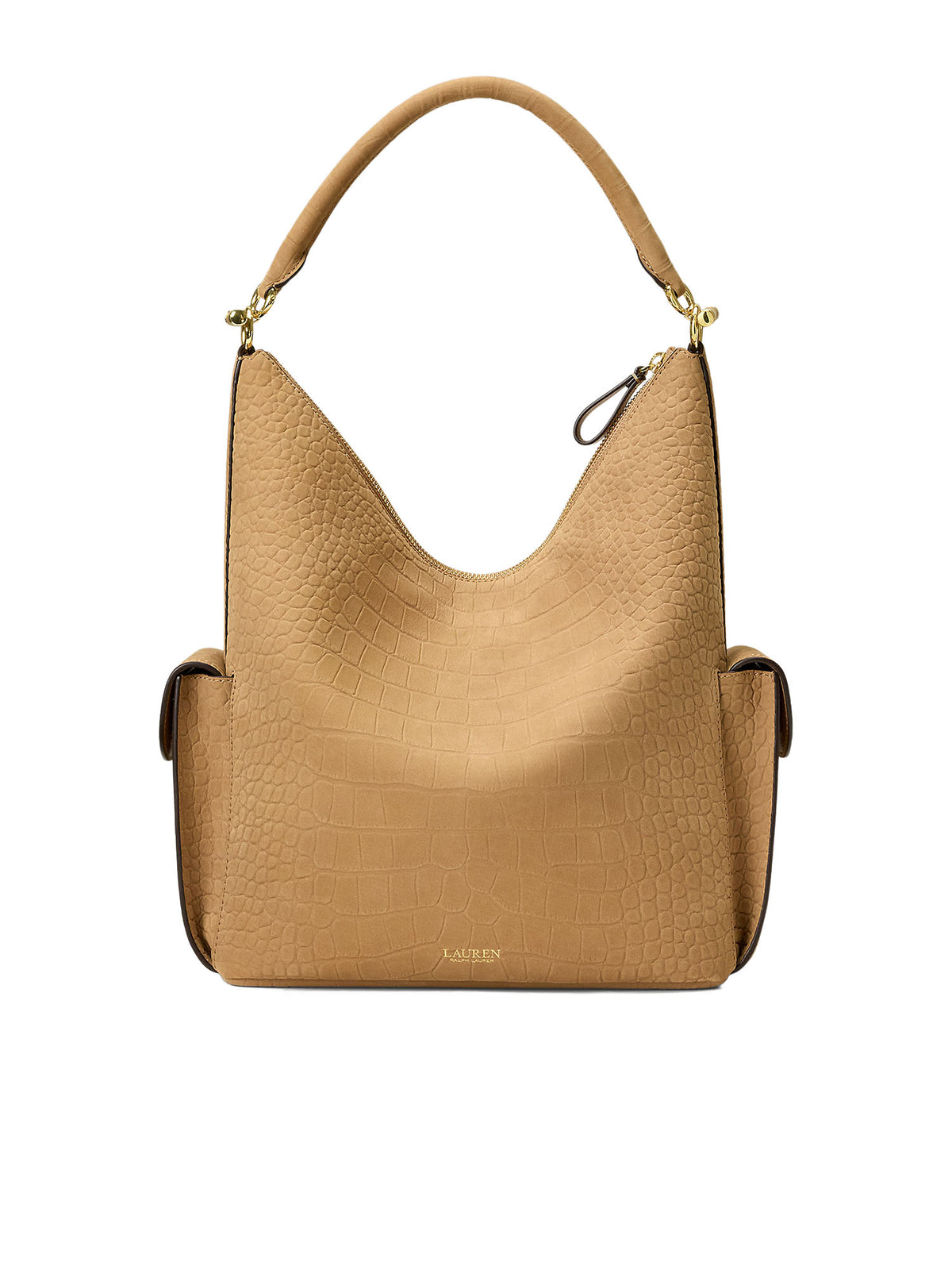 Lauren Ralph Lauren Borsa a spalla Blaike large in pelle nabuk Marrone