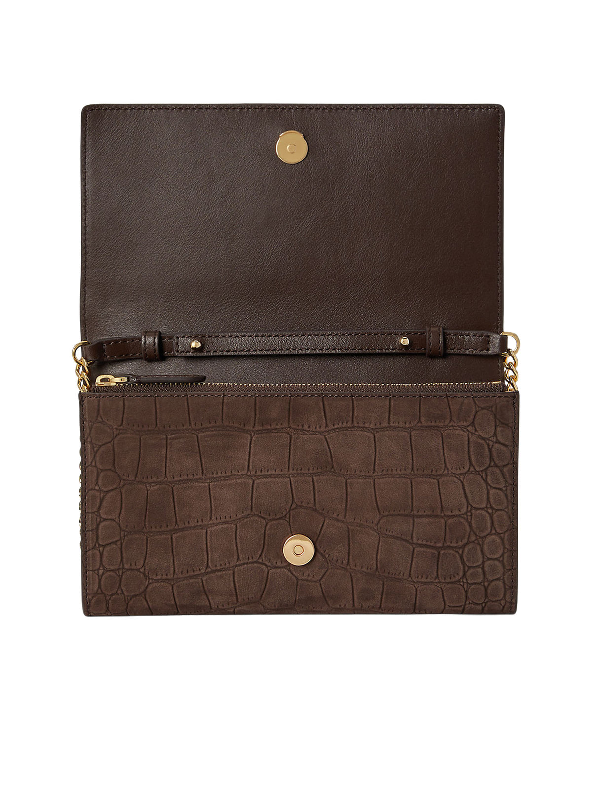 Lauren Ralph Lauren Borsa a tracolla media Adair II in pelle effetto coccodrillo Marrone
