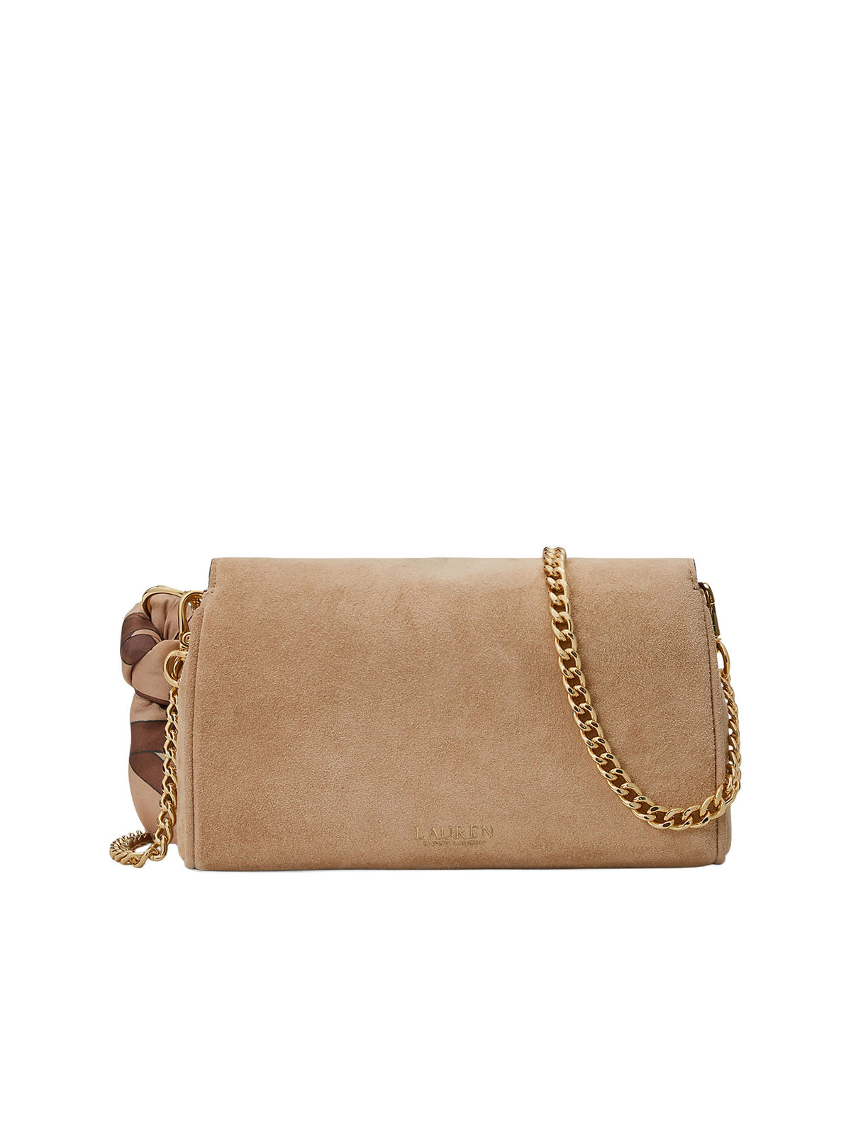 Lauren Ralph Lauren Portafoglio a tracolla con foulard e chiusura turn-lock Marrone