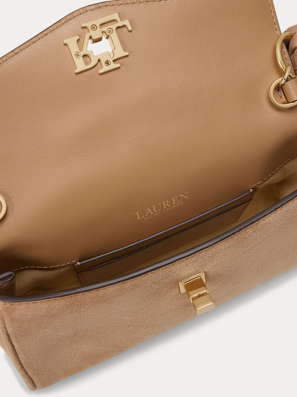 Lauren Ralph Lauren Portafoglio a tracolla con foulard e chiusura turn-lock Marrone