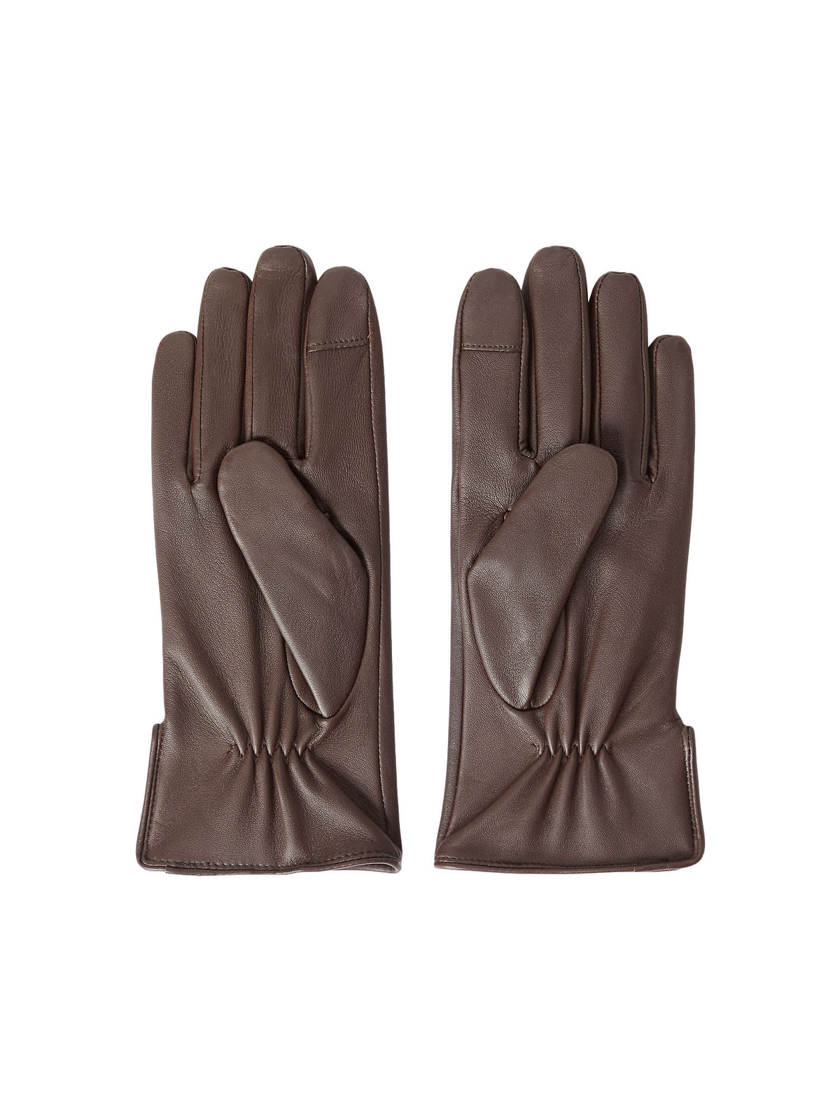 Lauren Ralph Lauren Guanti Tecnici In Pelle Di Agnello Marrone