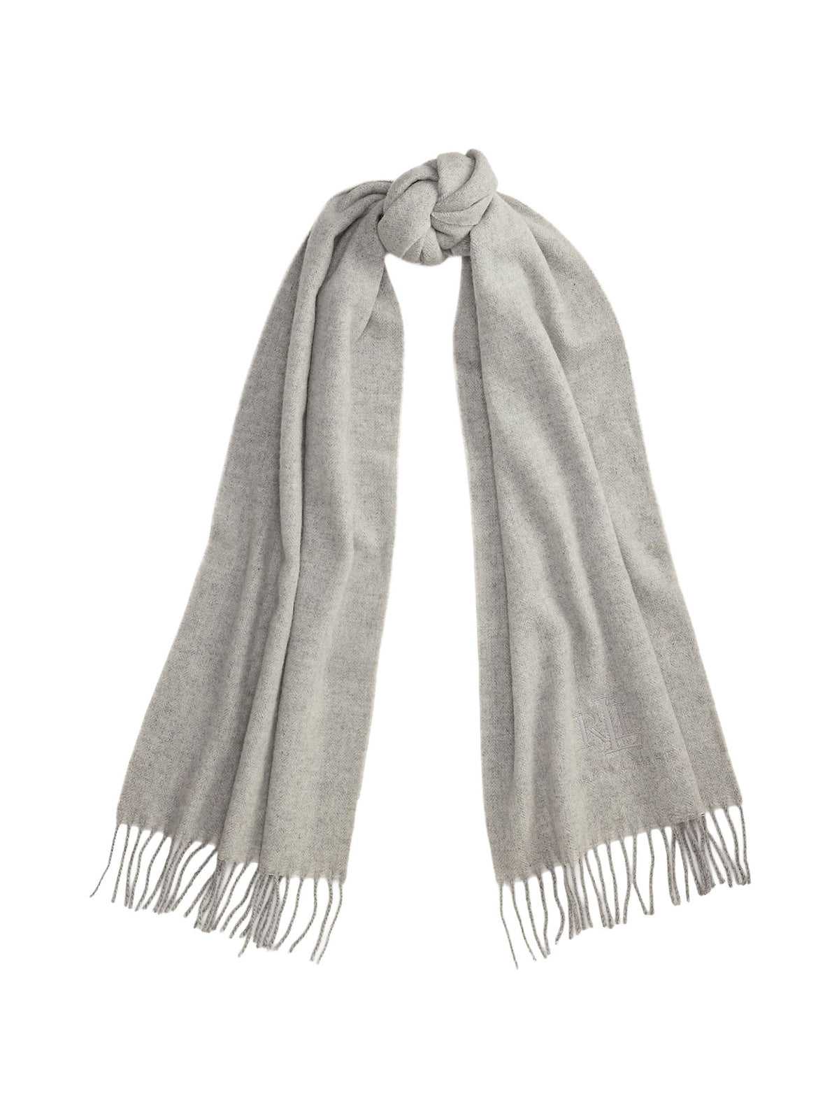 Lauren Ralph Lauren Sciarpa con motivo spigato in lana e cashmere Grigio