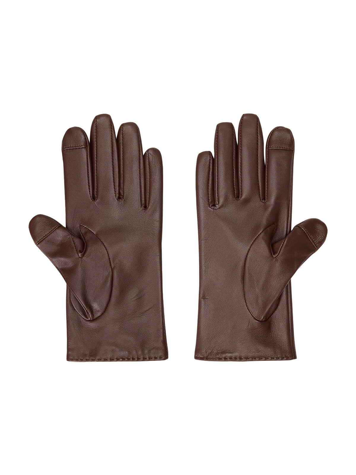Lauren Ralph Lauren Guanti Tecnici In Pelle Di Agnello Cuciti Bordeaux