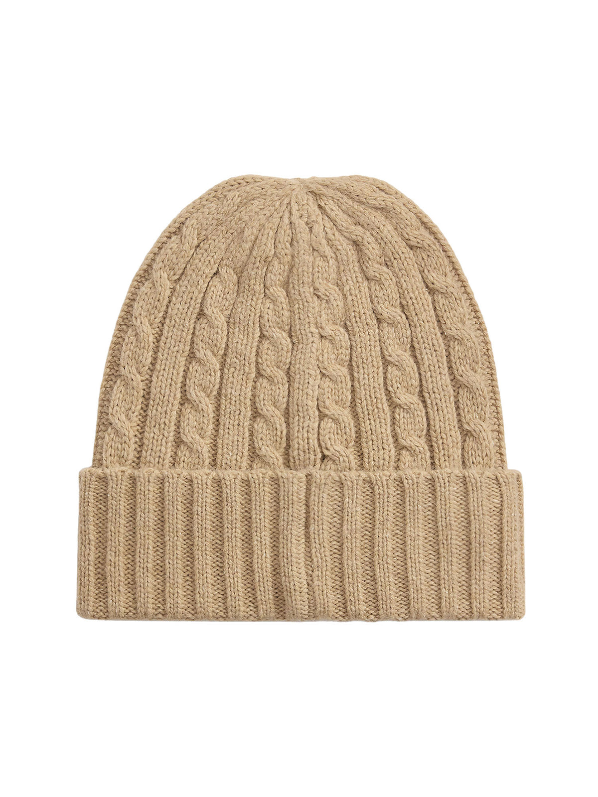 Lauren Ralph Lauren Berretto beanie a trecce con logo ricamato Beige