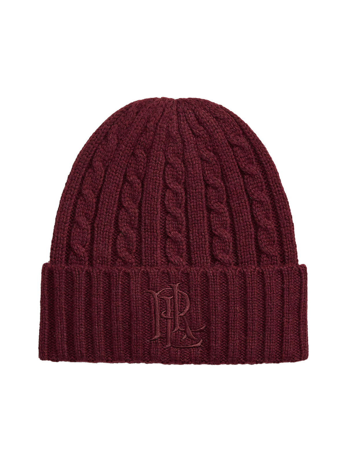Lauren Ralph Lauren Berretto beanie a trecce con logo ricamato Rosso
