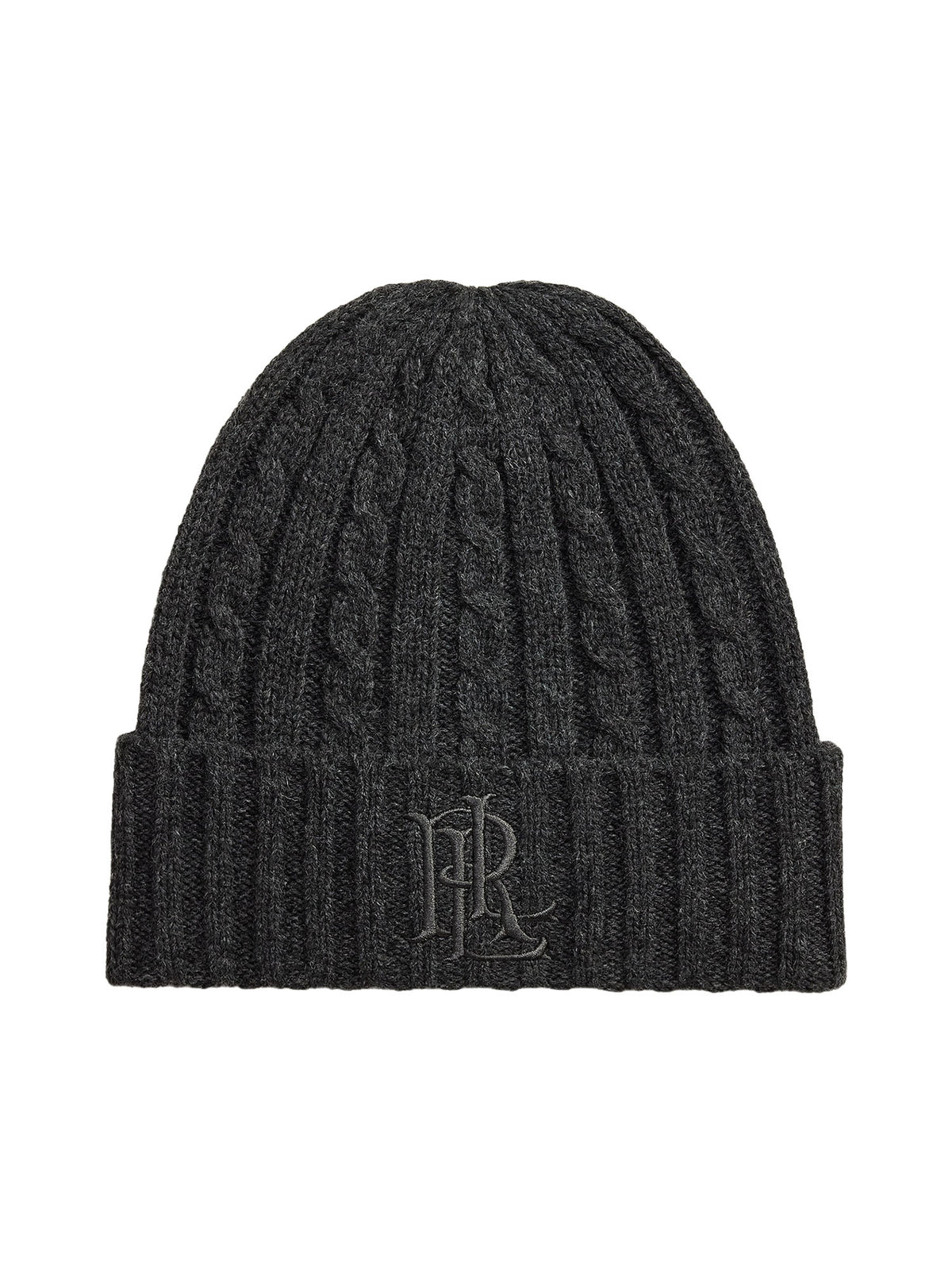 Lauren Ralph Lauren Berretto beanie a trecce con logo ricamato Grigio
