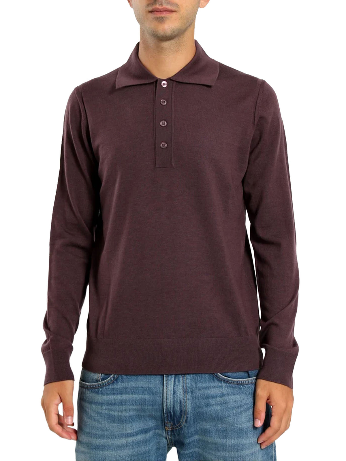 Paolo Pecora Polo in lana merino extrafine Viola