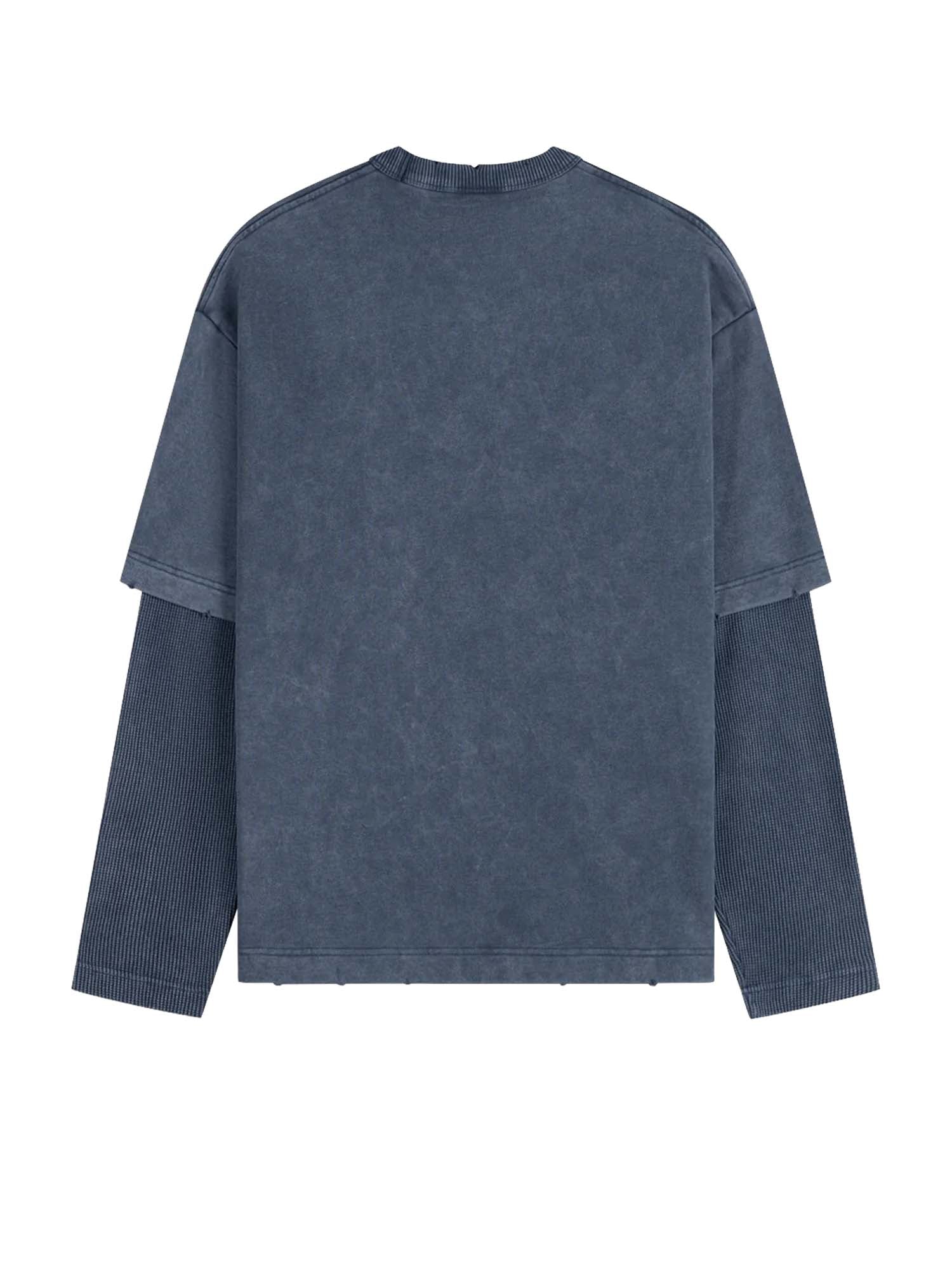 Daily Paper Big Dipper Blue Layered LS T-Shirt Blu