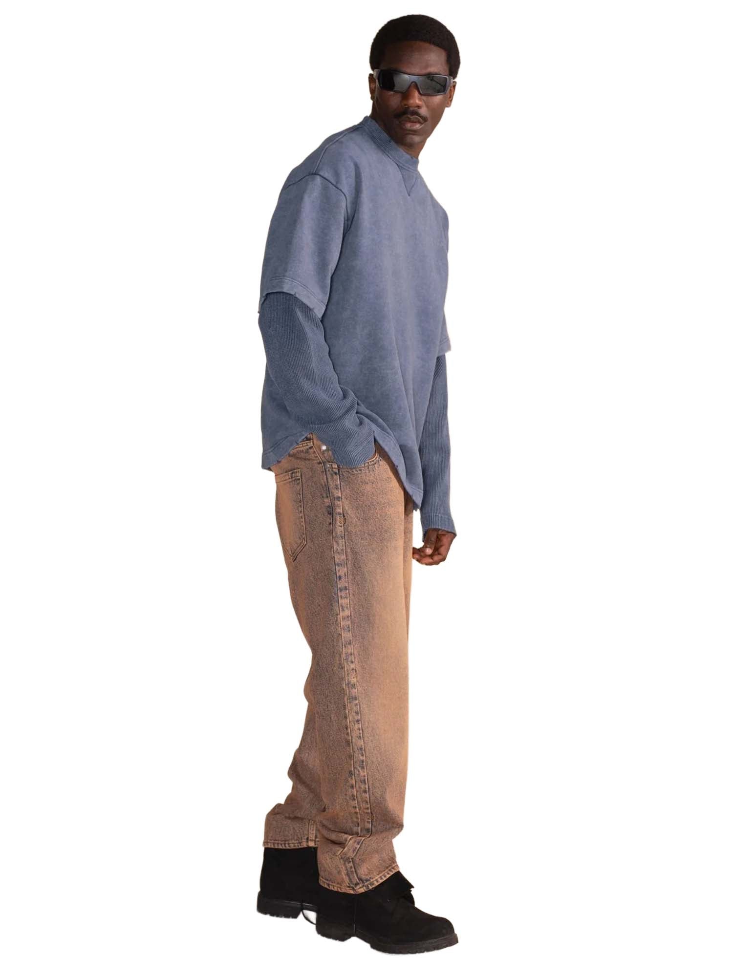 Daily Paper Big Dipper Blue Layered LS T-Shirt Blu