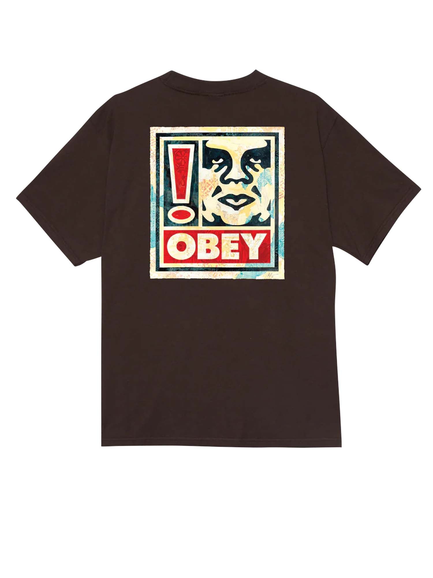 Obey Exclamation Classic T-Shirt Marrone