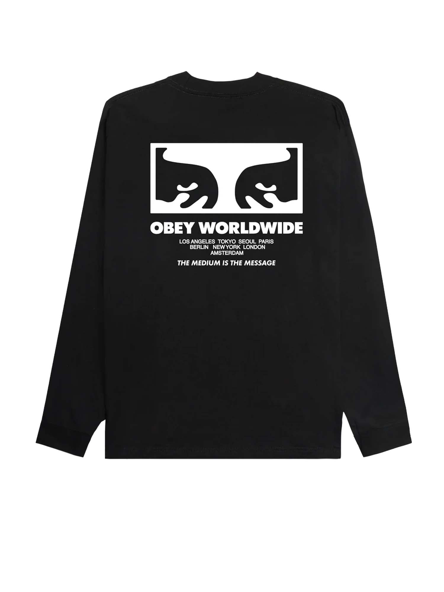 Obey The Medium Is The Message Classic Ls T-Shirt Nero