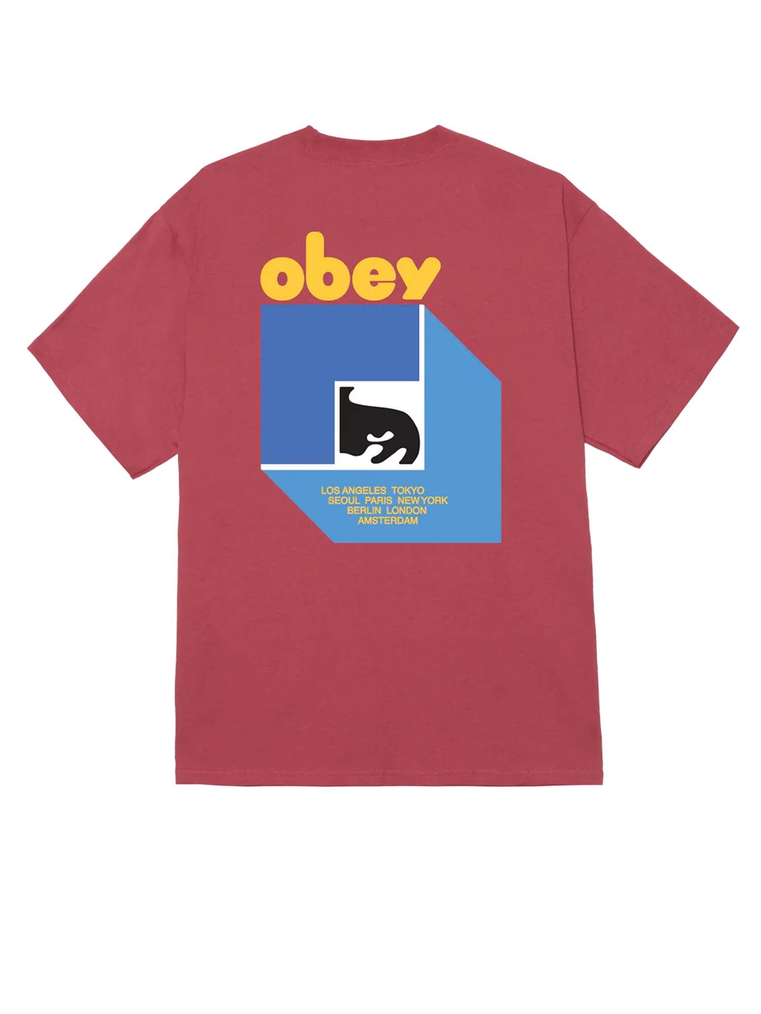 Obey Peep Hole Classic T-Shirt Rosso