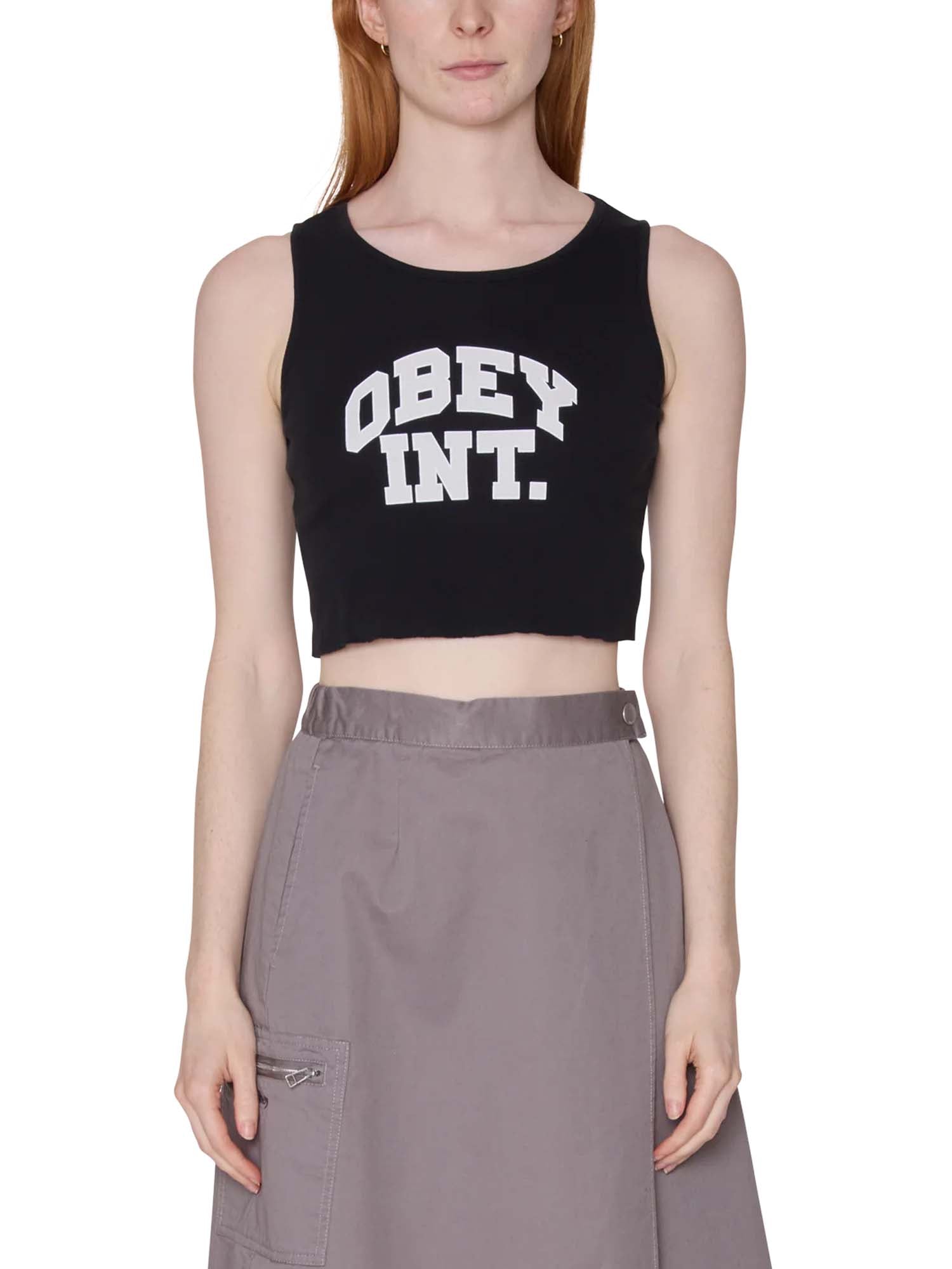 Obey Int. Outline Morgan Raw Edge Rib Tank Grigio