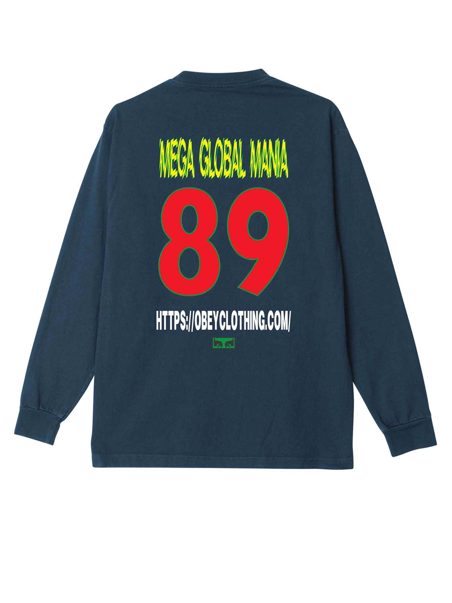 Obey Obey Mega Global Mania Longsleeve T-Shirt Blu