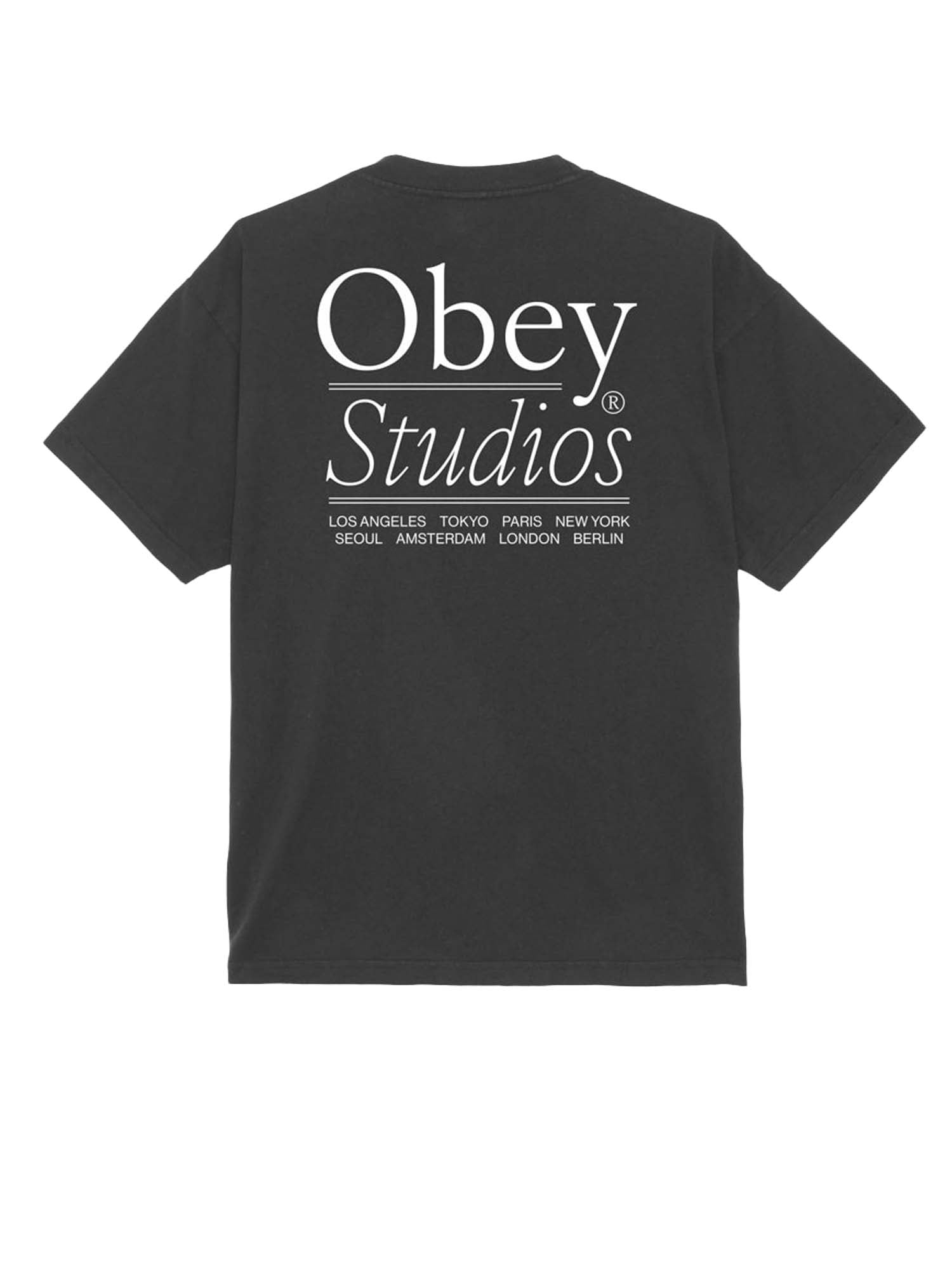 Obey T-Shirt Obey Studios Heavyweight Nero