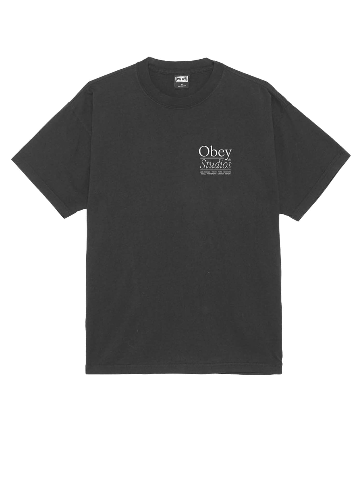 Obey T-Shirt Obey Studios Heavyweight Nero
