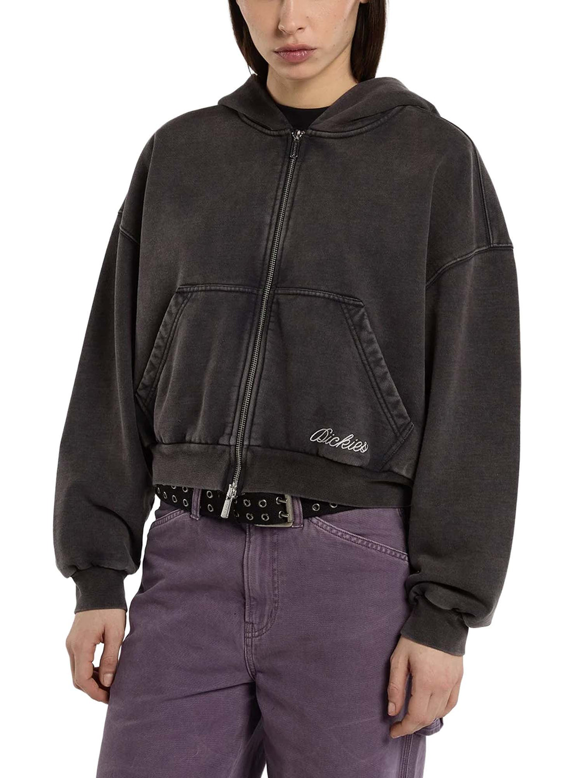 Dickies Felpa con zip e cappuccio Baker da donna Nero