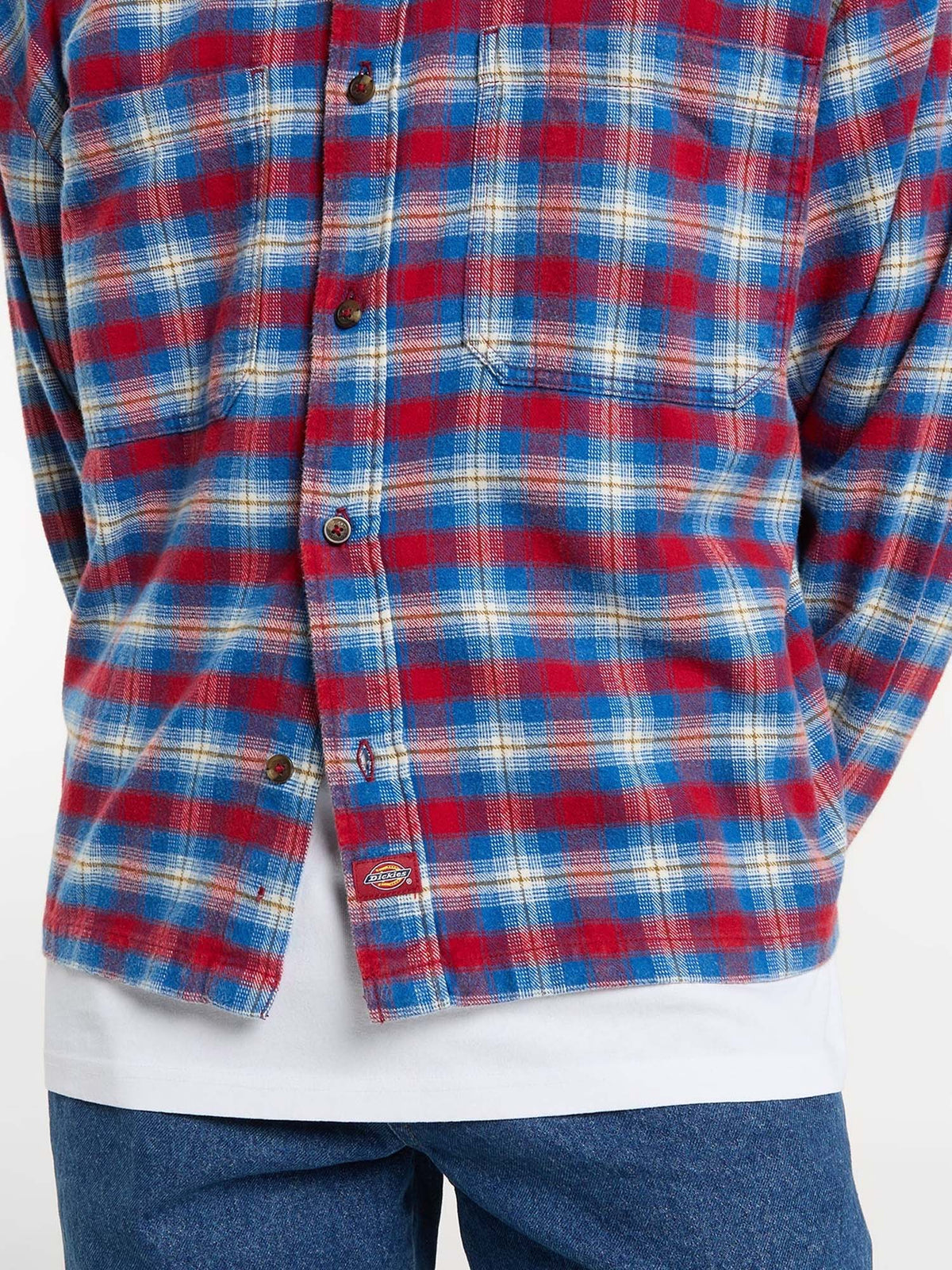 Dickies Camicia in flanella corta in vita Jerome Rosso
