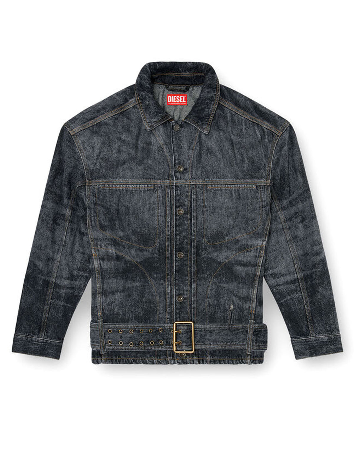 Diesel Giacca in denim d'ispirazione biker Nero