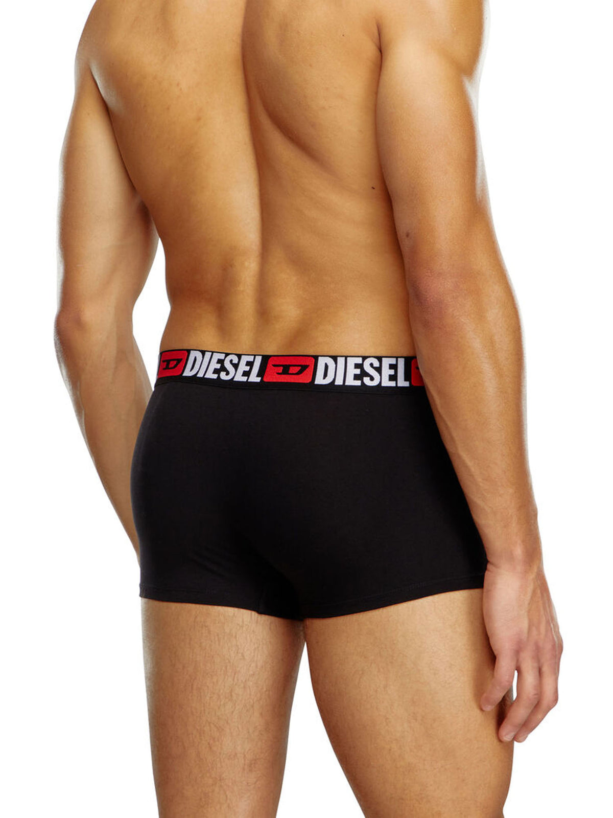 Diesel Set da tre boxer con elastico in vita con logo all-over Nero