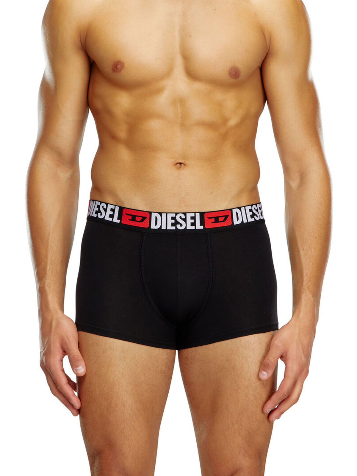 Diesel Set da tre boxer con elastico in vita con logo all-over Nero