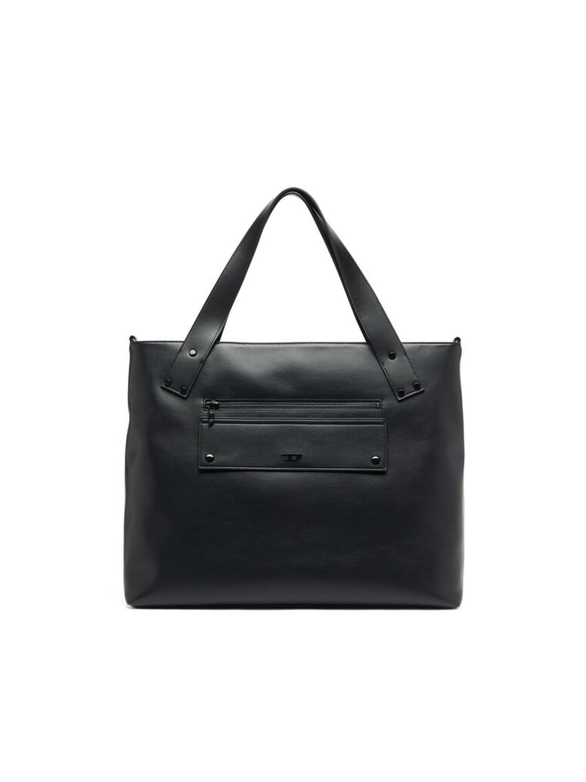 Diesel Rivet-D - Shopping bag con zip e tasca con patta Nero