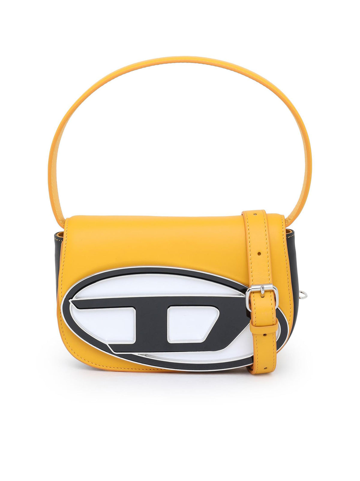 Diesel 1DR - Iconica borsa a spalla in nappa Giallo