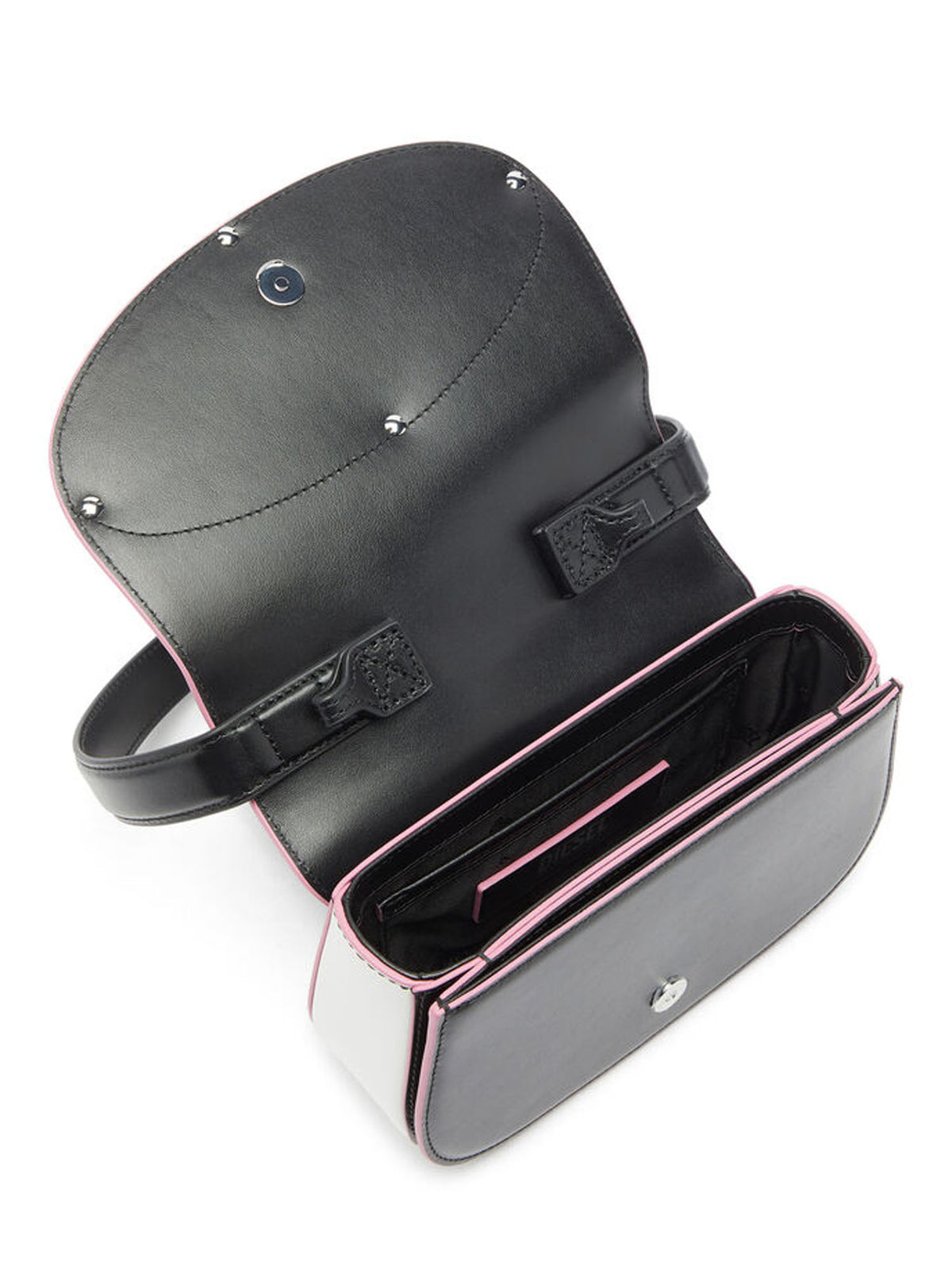 Diesel 1DR - Iconica borsa a spalla in nappa Nero