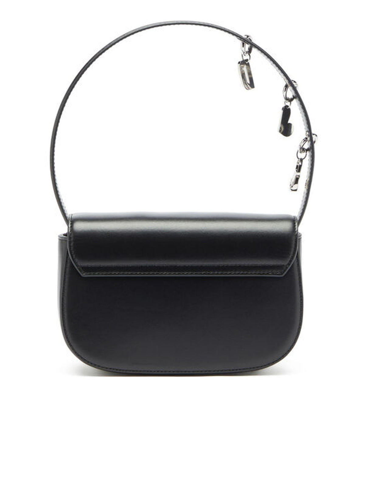Diesel 1DR -Iconica borsa a spalla in pelle con charms sul manico Nero