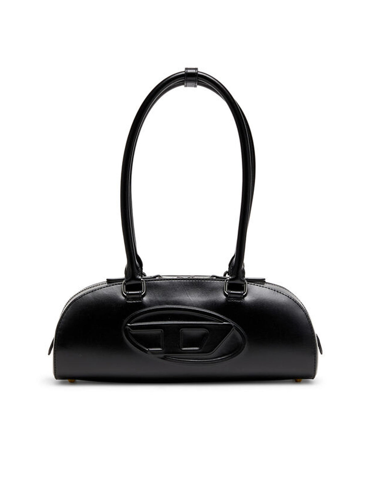 Diesel 1DR Dome - Borsa bowling rettangolare in pelle Nero