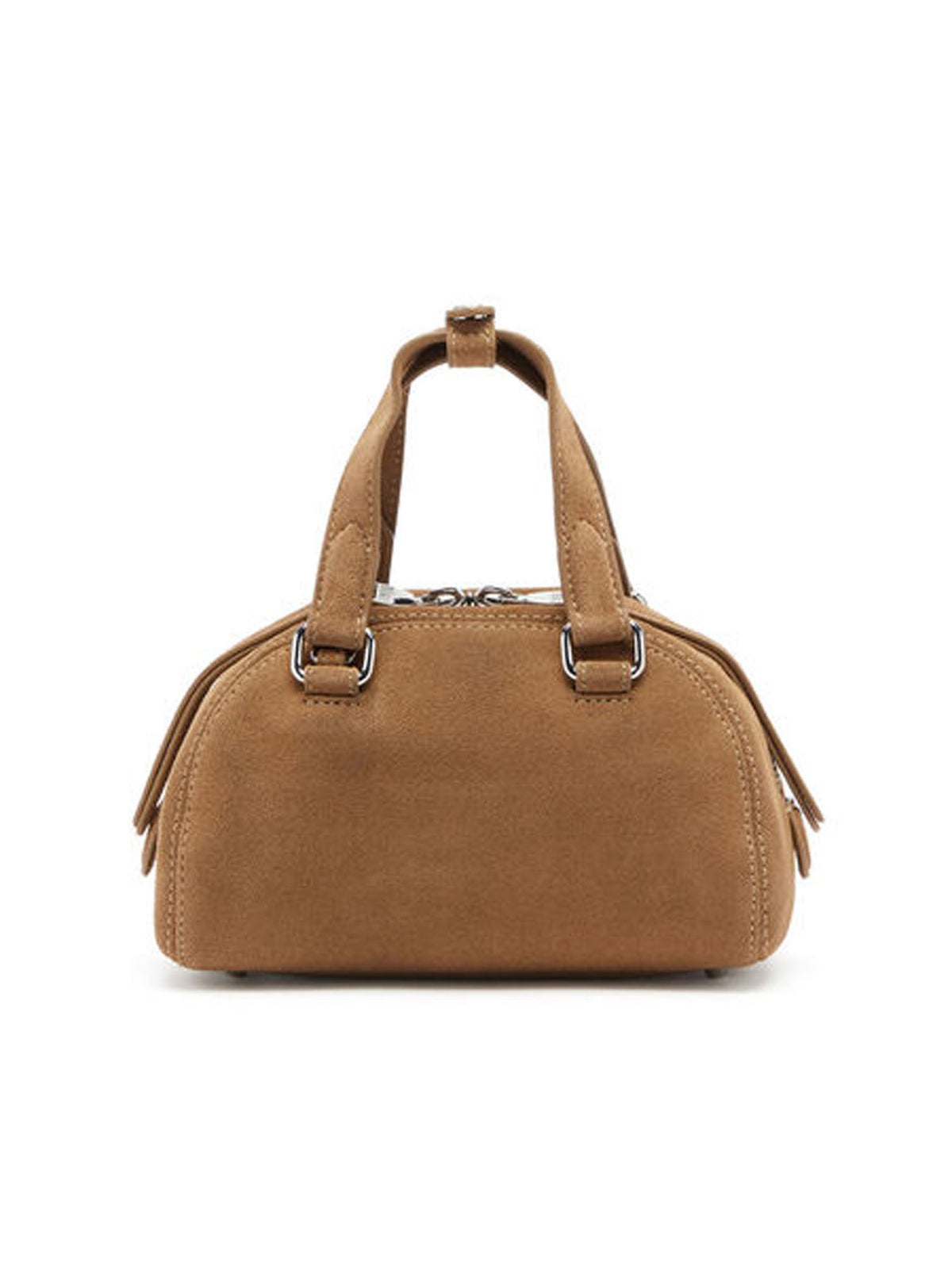 Diesel 1DR Dome-Borsa bowling piccola in pelle scamosciata Marrone