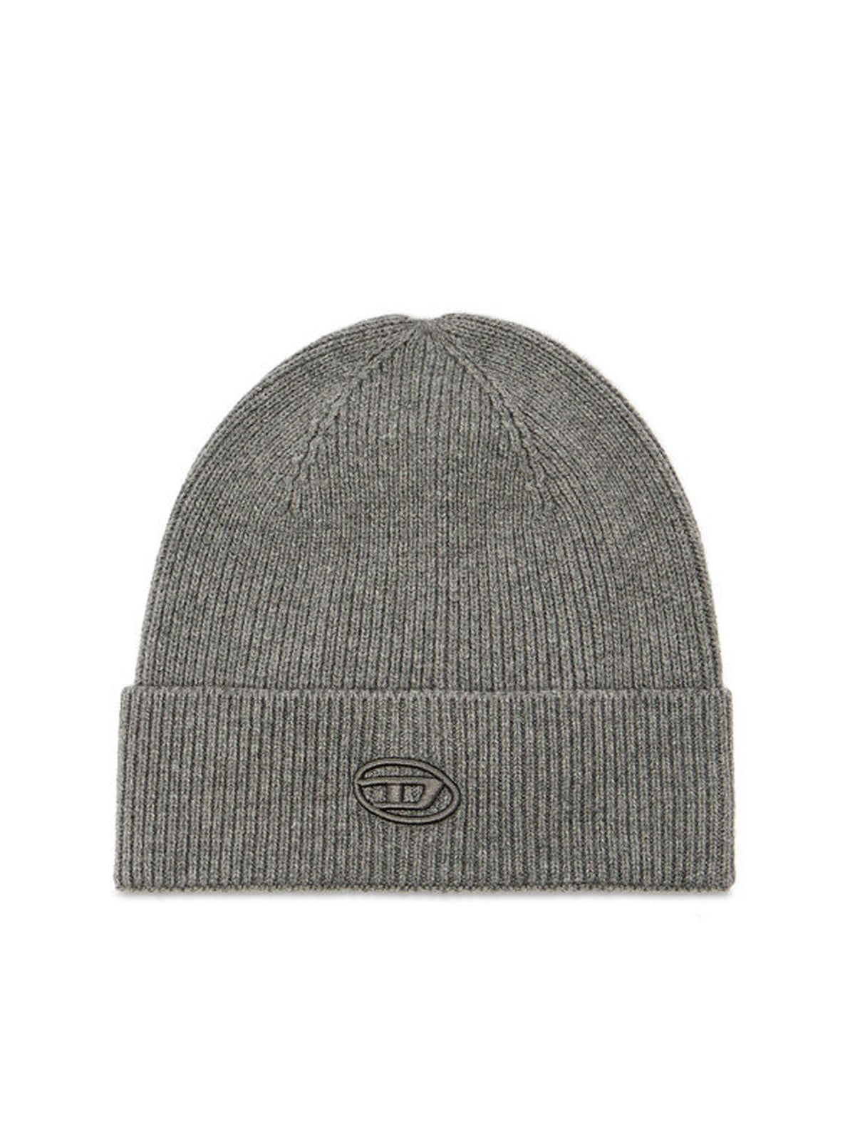 Diesel Berretto a costine con ricamo D Grigio