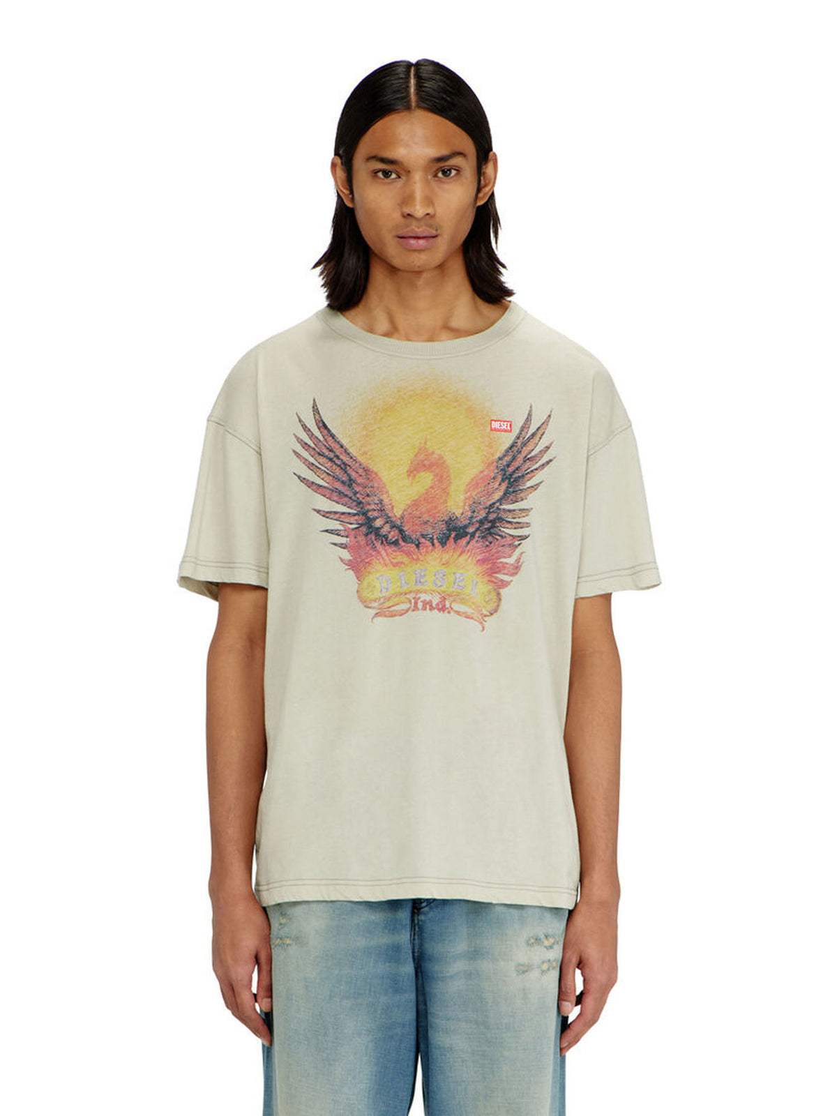 Diesel T-shirt regular con stampa Phoenix Giallo