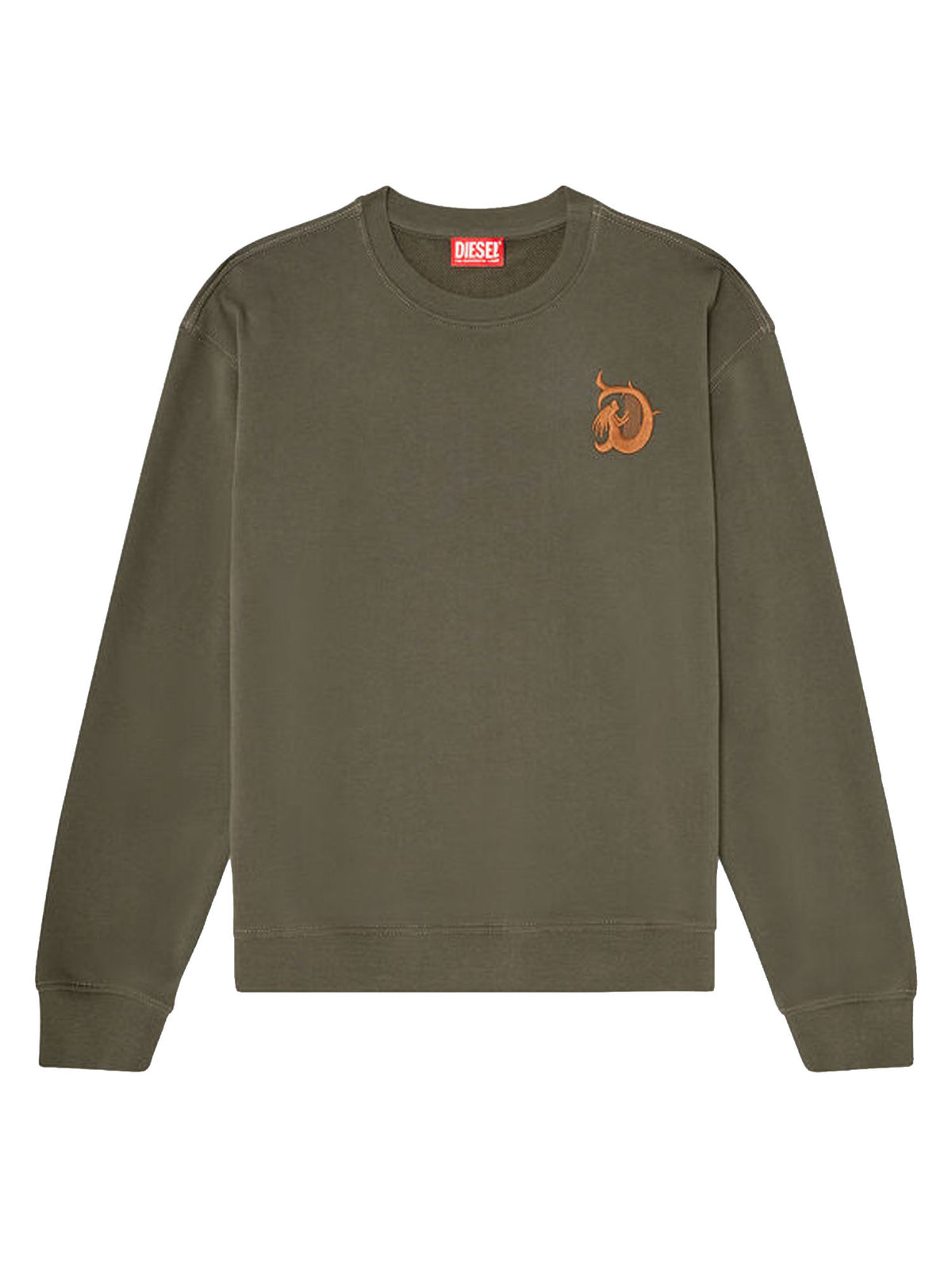Diesel Felpa con ricamo e stampa flock Nero
