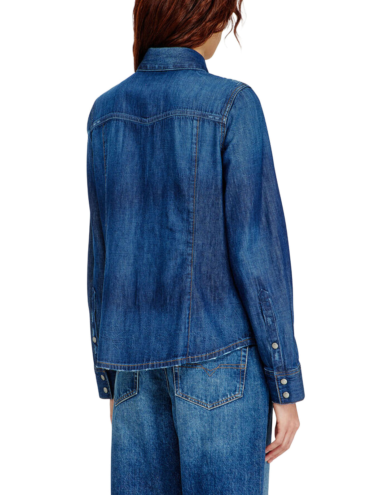 Diesel Camicia western in denim a lavaggio pulito Blu