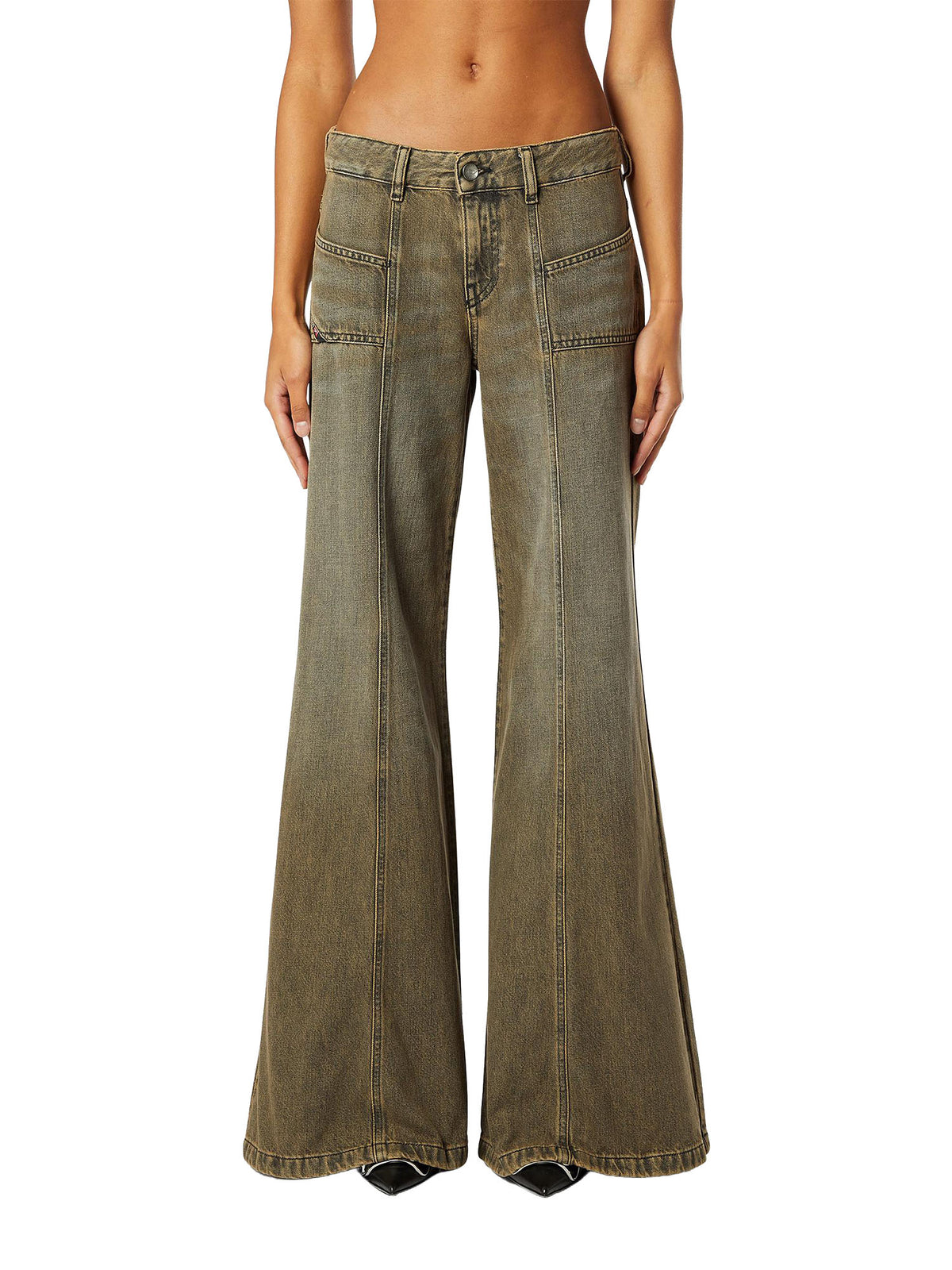 Diesel Jeans Flare Vita Bassa D-Akii Nero
