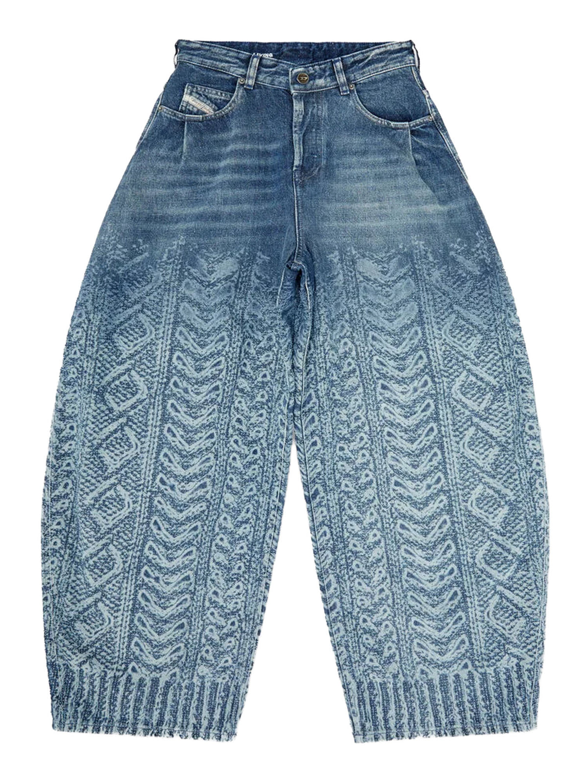 Diesel Jeans Relaxed Vita Alta 1987 D-Khelz Blu