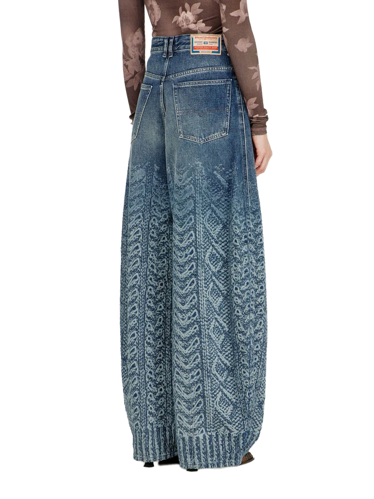 Diesel Jeans Relaxed Vita Alta 1987 D-Khelz Blu