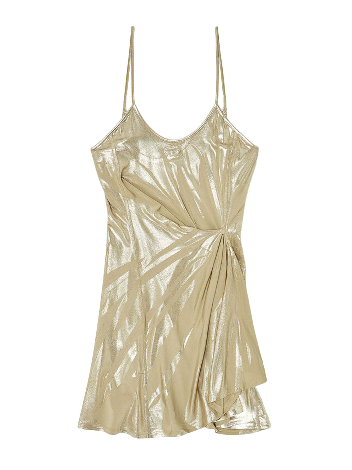 Diesel Abito mini in stretch jersey con finitura metallizzata Beige