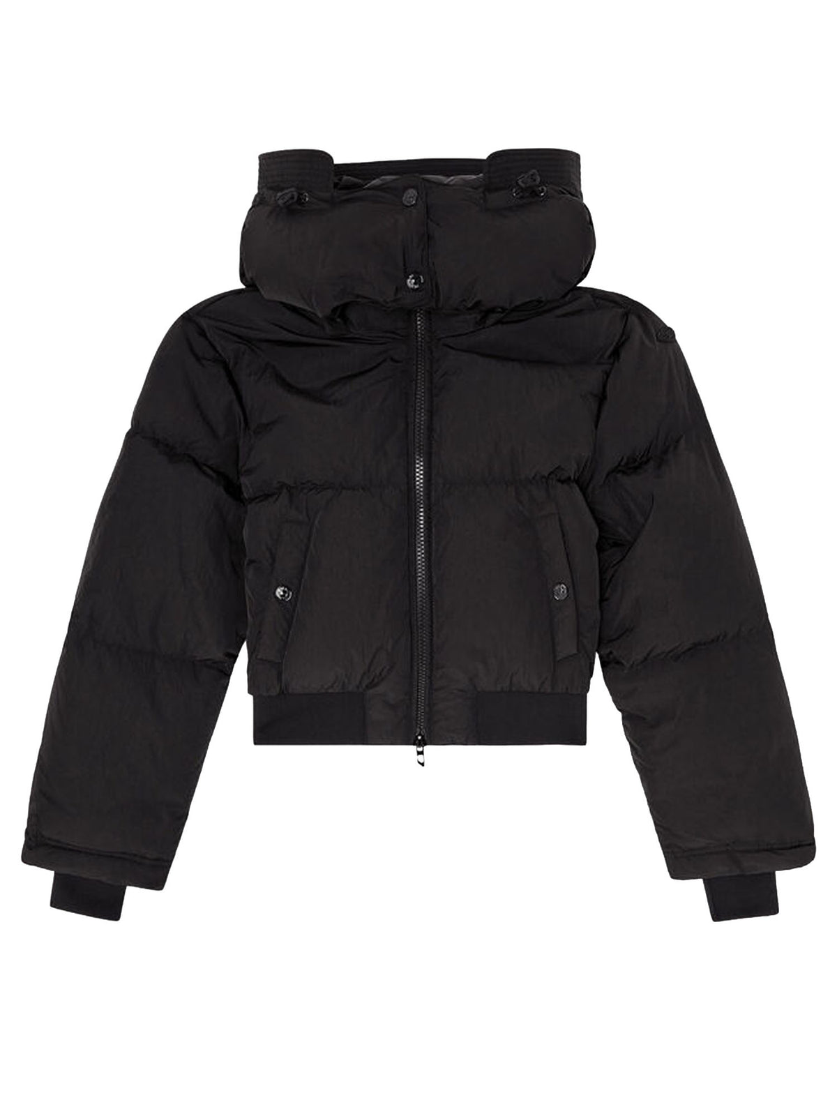 Diesel Piumino in nylon imbottito con cappuccio staccabile Nero