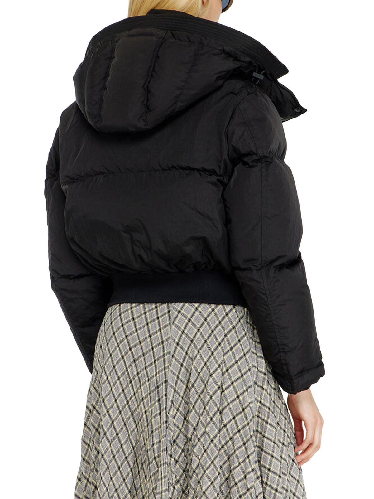Diesel Piumino in nylon imbottito con cappuccio staccabile Nero