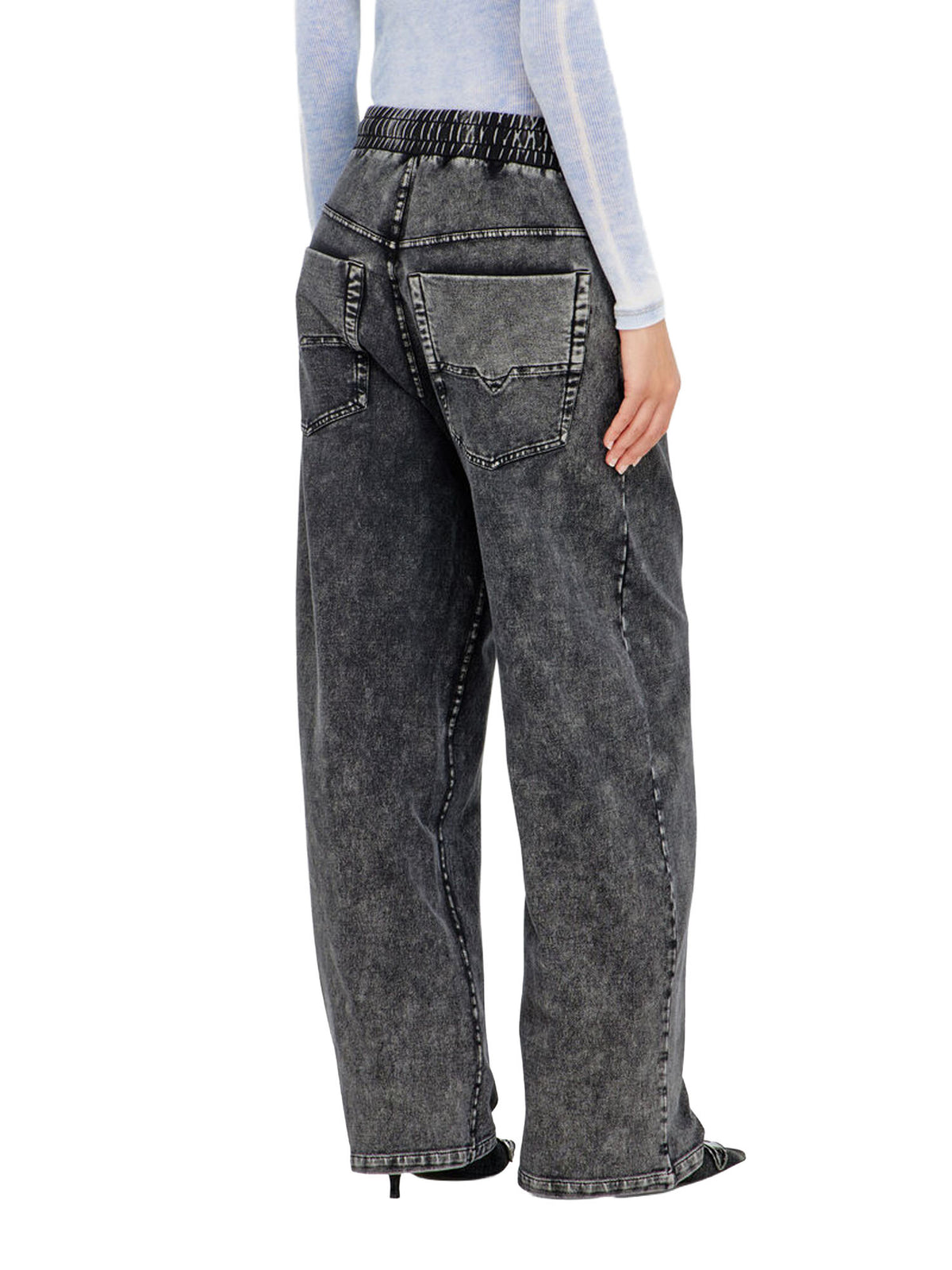 Diesel Pantaloni da tuta effetto denim Nero