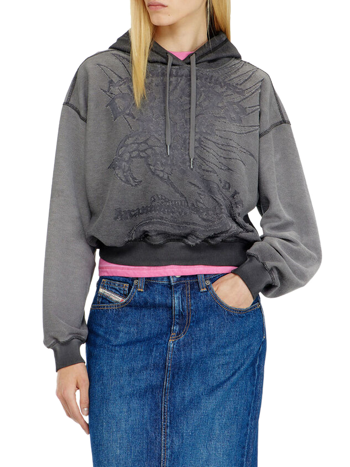 Diesel Hoodie con stampa dévoré Viola