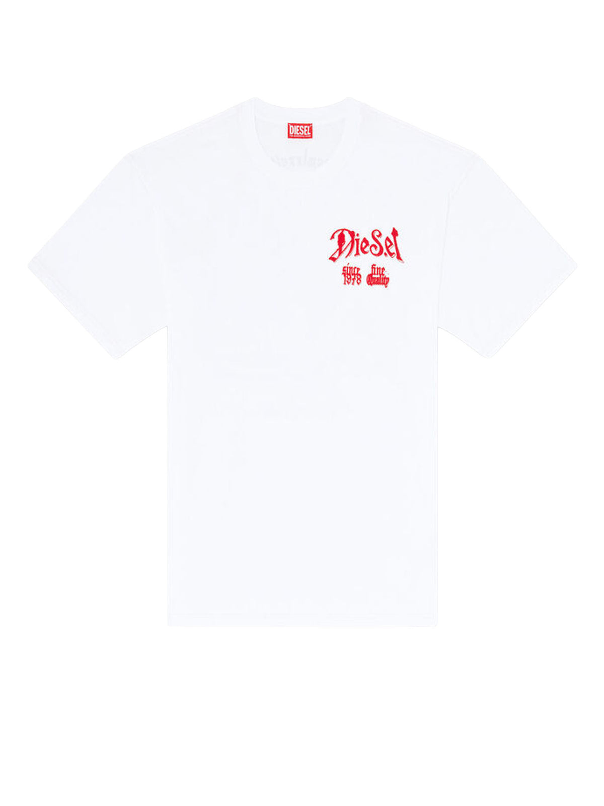 Diesel T-shirt in cotone con grafica in flock Bianco