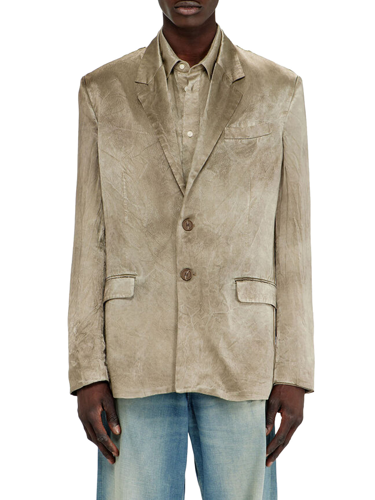 Diesel Blazer in raso stropicciato Marrone